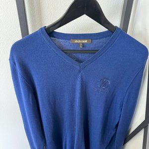 ROBERTO CAVALLI | BLUE MERINO WOOL SWEATER